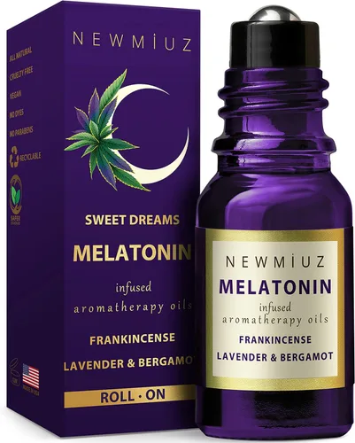 Vista 7 de Aceite esencial de melatonina para dormir roll-on anti estrés calmante aromaterapia mezcla de aceite de lavanda bergamota incienso destress