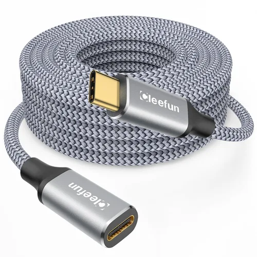 Vista 11 de CLEEFUN Cable de extensión USB-C, 1 pie, paquete de 1, USB-C macho a hembra, datos de 10 Gbps y sincronización de video 4K, carga rápida de 100 W