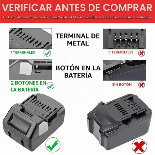 Vista 4 de Adaptador para herramienta inalámbrica Hitachi y Metabo HPT 18V