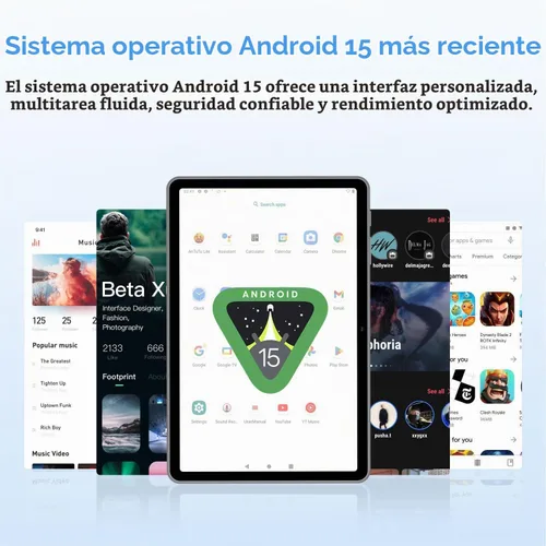 Vista 2 de ECOPAD Tablet Android 15, tabletas de 10.1 pulgadas con procesador Octa-Core, pantalla HD IPS, 12 GB de RAM+128 GB de ROM, compatible con expansión