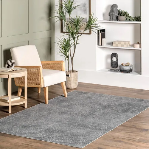 Vista 9 de nuLOOM Alfombra Elspeth Casual Faded lavable a máquina, 4 x 6, naranja