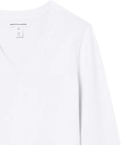 Vista 6 de Suéter Tienda Essentials para mujer, 100% algodón, de manga larga, con cuello en V