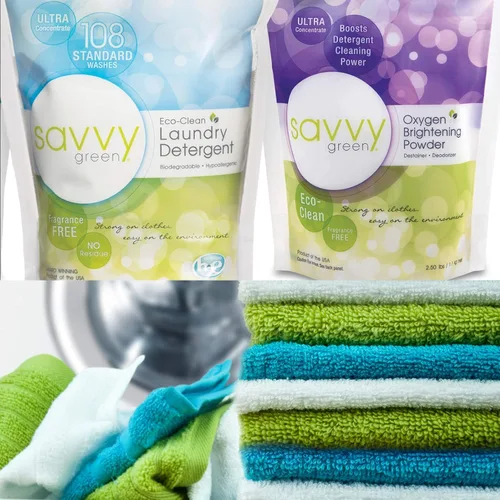 Vista 6 de Paquete de detergente para ropa 108 Wash y polvo de oxígeno Savvy Green