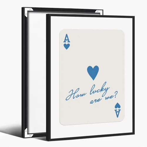 Vista 14 de Arte de pared moderno Ace of Hearts How Lucky Are We Poster Retro Funky Estético Lienzo Impresiones Verde Salvia Carteles Póster Femenino Coqueta