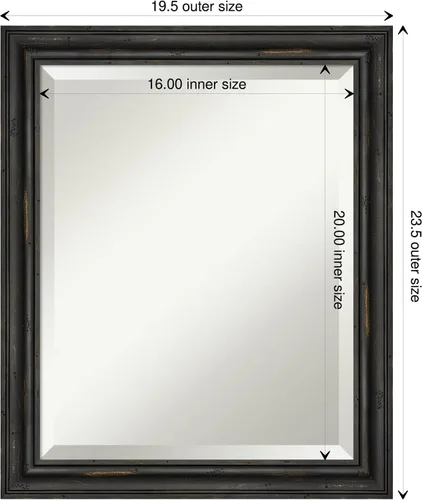 Vista 4 de Amanti Art Bathroom Mirror for Over Sink, Vanity Mirror, Wood Frame, Hangs Horizonally and Vertically, Bathroom Wall Decor, Beveled Edge