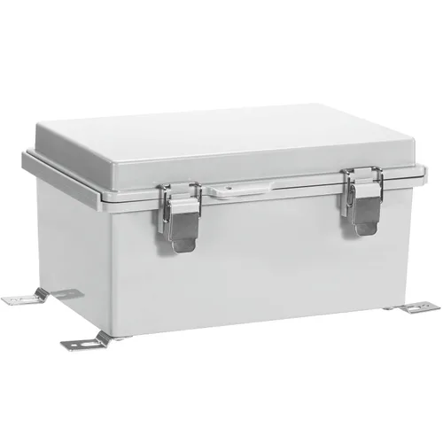 Vista 2 de Caja de conexiones eléctricas impermeables IP67 carcasa de plástico ABS con cubierta con bisagras con placa de montaje, soportes de pared