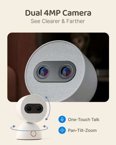 Vista 2 de Simsky Monitor Inteligente para Bebés con Cámara de 2×4MP, Zoom Óptico de Calidad 6X, Almacenamiento Local de 32GB, Seguimiento de IA, Detección