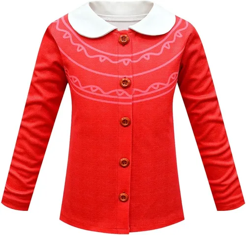 Vista 3 de Ubeufun Mei - Disfraz de manga larga roja para niñas conjunto de pantalones de falda de panda juego de rol sudaderas y leggings para niños