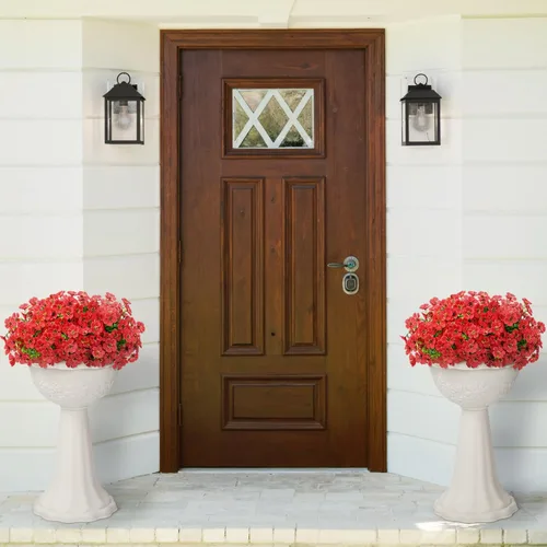 Vista 12 de Lifewit Flores artificiales para exteriores, 12 paquetes de flores falsas de plástico para decoración del jardín del hogar, plantas sintéticas