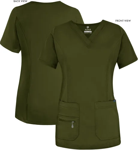 Vista 5 de Adar Pro - Ropa quirúrgica para mujer, con cuello en V elevado