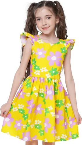 Vista 208 de Vestido de verano para niña, de algodón, con diseño floral