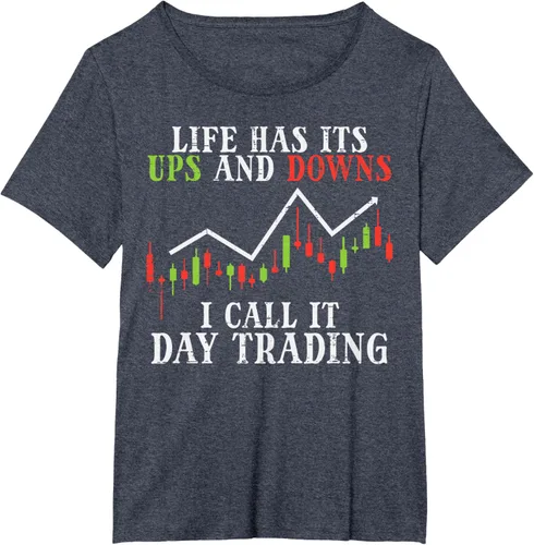 Vista 47 de Life Ups And Downs Day Trading Crypto Stock Market Trader T-Shirt, Negro