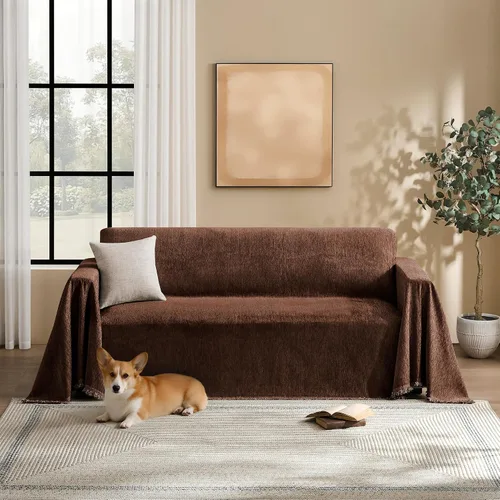 Vista 17 de Funda de sofá modular para perros, lavable para sofá de 2 cojines, funda de felpilla para sofá seccional, protector de muebles multiusos para niños