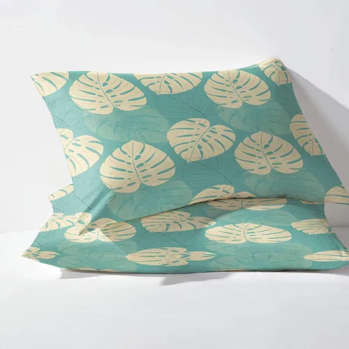 Vista 3 de Monstera - Juego de sábanas de tamaño individual, sábanas de hojas y fundas de almohada, 3 piezas, sábana bajera ajustable de microfibra suave