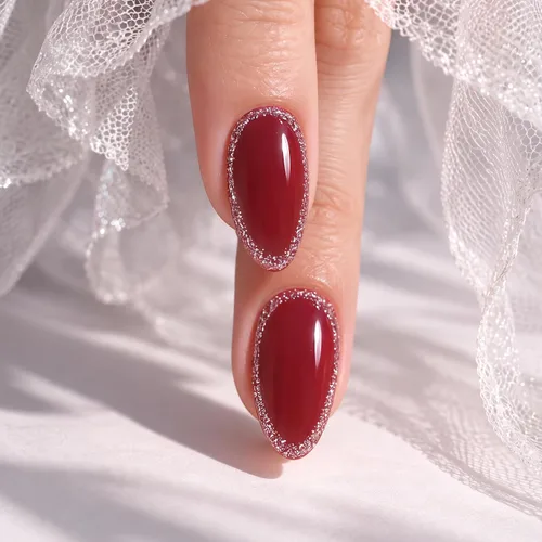 Vista 36 de CurvLife Uñas cortas a presión de almendra, gel suave de medianoche curva Curva de medianoche Nued