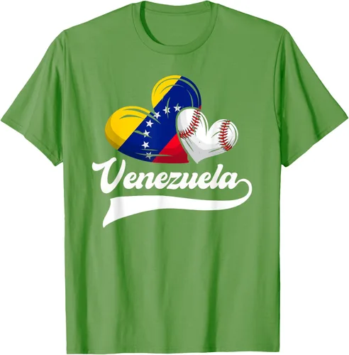 Vista 16 de Camiseta de béisbol venezolana con diseño de corazón y bandera de Venezuela, Negro