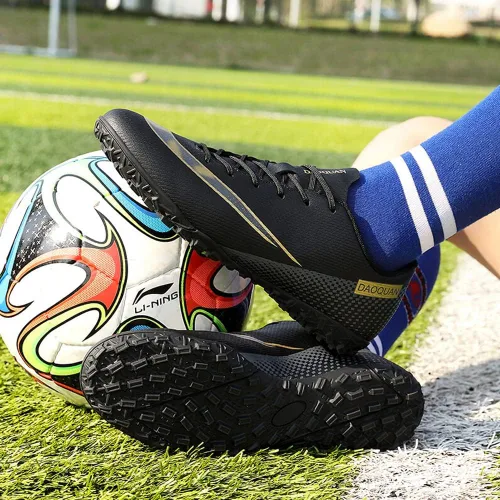Vista 6 de WINGFAI Zapatos de fútbol para hombre para interiores y exteriores cómodos zapatos de fútbol profesionales para jóvenes zapatos de entrenamiento