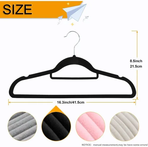 Vista 6 de Paquete de 50 + 10 perchas de terciopelo antideslizantes para ropa para trajes, perchas para ahorrar espacio de 15 a 20 libras, perchas resistentes