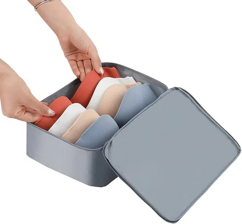 Vista 6 de Belsmi Juego de 8 cubos de embalaje con bolsa de zapatos, organizador de equipaje de viaje, Embalaje