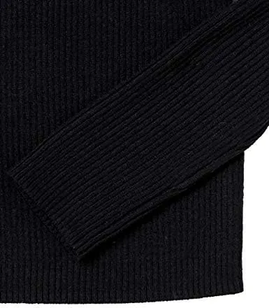 Vista 7 de Tienda Essentials - Suéter ligero y acanalado de manga larga con cuello bote para mujer