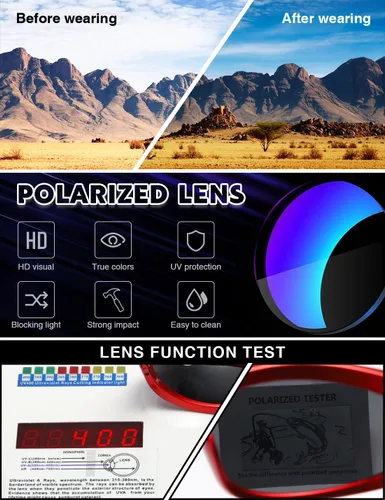 Vista 7 de MASDUN Gafas de sol polarizadas envolventes de moda vintage para hombres y mujeres, gafas de sol futuristas para deportes al aire libre UV400