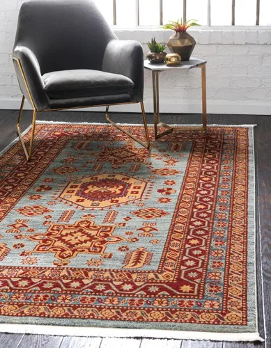 Vista 18 de Unique Loom Sahand Collection - Alfombra de área (2' 2" x 3' 1", rectangular, azul claro/marrón claro)