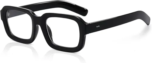 Vista 9 de Lentes cuadrados retro para mujeres y hombres, anteojos gruesos rectangulares de luz azul, anteojos gruesos estilo de los años 90