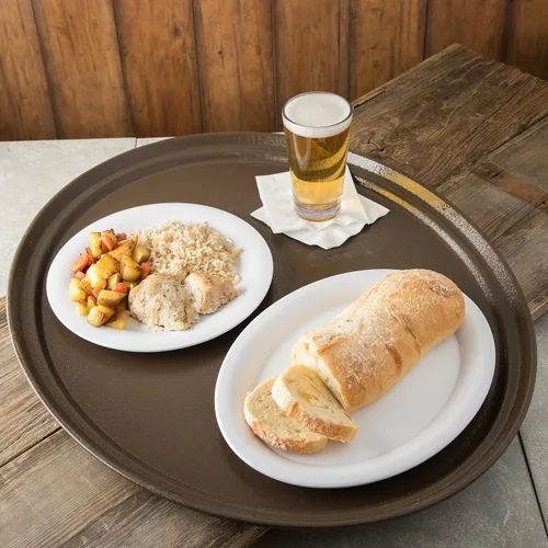 Vista 6 de Carlisle FoodService Products 2700GR2076 Griptite 2 - Bandeja ovalada para servir, 27 x 22 pulgadas, marrón (paquete de 6)
