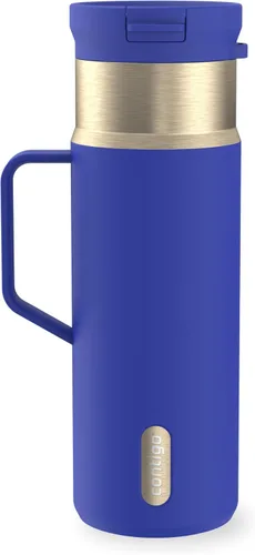 Vista 7 de Contigo SnapSeal - Botella de agua de acero inoxidable de 14 onzas con aislamiento al vacío con tapa de cierre automático a prueba de fugas