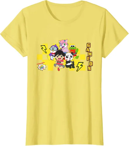 Vista 27 de Ryan's World Game On Characters Camiseta, Negro, S