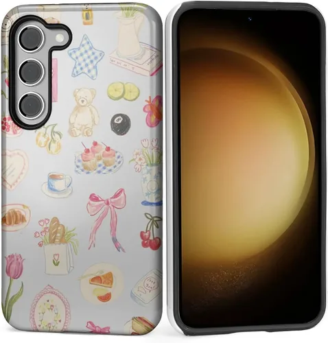 Vista 154 de Funda para Samsung Galaxy S23, Funda Híbrida Resistente 2 en 1 de Cuerpo Completo Resistente a Golpes con Protección Brillante para Samsung Galaxy