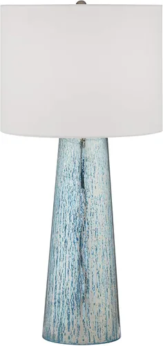 Vista 9 de 360 Lighting Marcus - Juego de 2 lámparas de mesa costeras modernas de 30 pulgadas de alto, columna cónica de vidrio de mercurio aplicada a mano