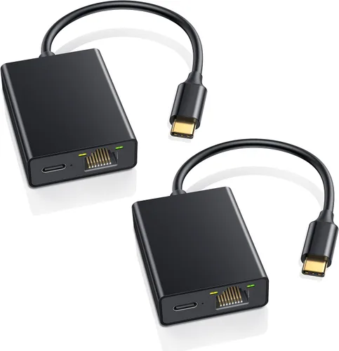Vista 9 de ZEXMTE Adaptador USB C a Ethernet para Chromecast con Google TV, adaptador de red Ethernet USB C a Rj45, compatible con Chromecast Google TV