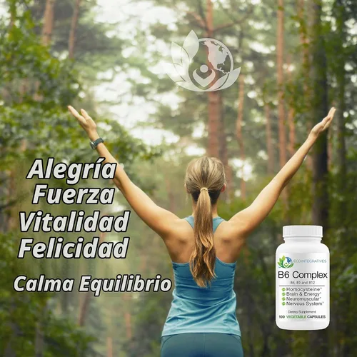 Vista 4 de Vitamina B6 Complejo B9 Folato y Vitamina B12-100 Cápsulas