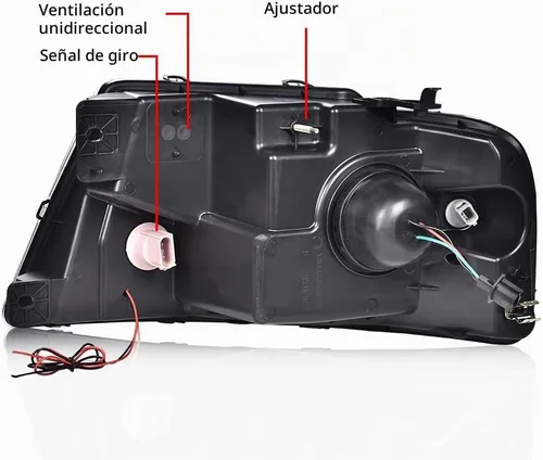 Vista 4 de G-PLUS - Par de faros delanteros led para circulación diurna, lente transparente, carcasa negra, reflector ámbar