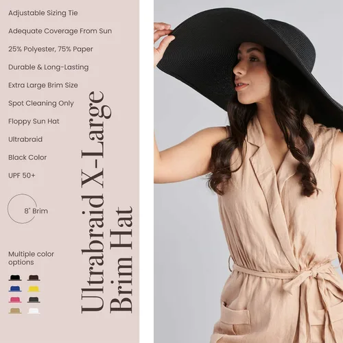 Vista 18 de San Diego Hat Company Ultrabraid Sombrero con ala extra grande, para mujer.