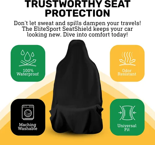 Vista 2 de EliteSport - Funda de asiento delantero, ajuste universal, impermeable, resistente al sudor, resistente al olor y lavable a máquina, protector
