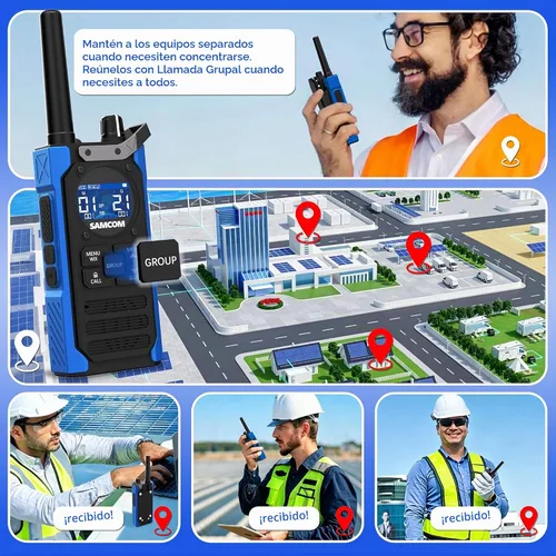 Vista 3 de T5 Business FRS Walkie Talkies de largo alcance con auriculares, paquete