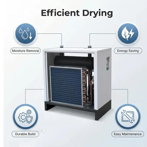 Vista 7 de Secador de aire comprimido refrigerado LDN355 353,15 CFM, sistema monofásico del secador del aire comprimido de 220V 60Hz