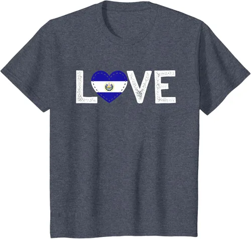 Vista 52 de Camiseta de regalo con la bandera de El Salvador LOVE, Negro, S