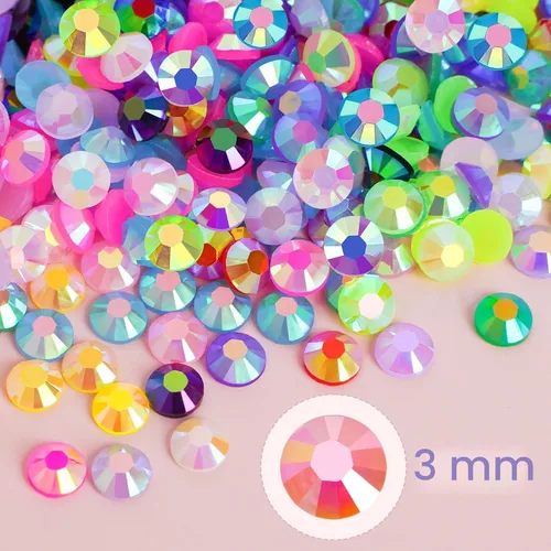 Vista 4 de Canvalite 18000 piezas de diamantes de imitación para la cara, gemas multicolores para ojos, cabello y uñas con pegamento de maquillaje de secado