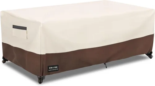 Vista 19 de Juego de fundas para muebles de patio de 3 piezas, 2 fundas para sillas de patio de 33 pulgadas y 1 funda de sofá de 3 plazas de 79 pulgadas