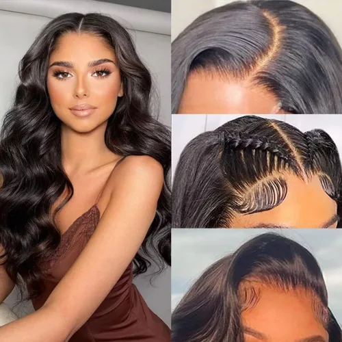 Vista 39 de Aaliweya Pelucas de cabello humano ondulado con cierre de encaje suizo real HD de 5 x 5 para mujer, densidad 15A, 200%, sin pegamento, con cordón