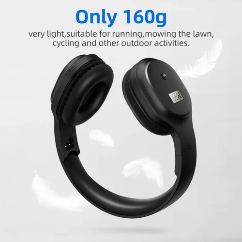 Vista 4 de Audífonos de Radio FM Personales Recargables y Portátiles con Mejor Recepción, Auriculares Inalámbricos con Protectores Auditivos para Correr