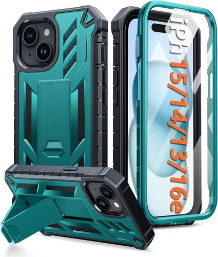 Vista 15 de FNTCASE Funda para iPhone 15: funda para iPhone 13, 14 y 16e, de grado militar, protección rígida a prueba de golpes, funda protectora rígida