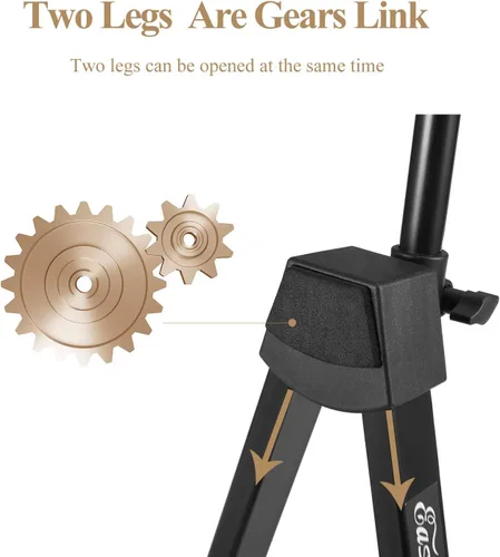 Vista 4 de Eastar Soporte para violín con lazos, soporte para guitarra acústica bajo, mandolina, banjo, soporte portátil y ajustable negro, fácil de instalar