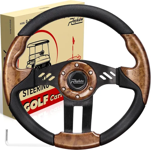 Vista 9 de Roykaw Volante universal para carrito de golf compatible con EZGO RXV TXT, Club Car DS Precedent Tempo, Yamaha G29 Drive Drive 2, diseño universal