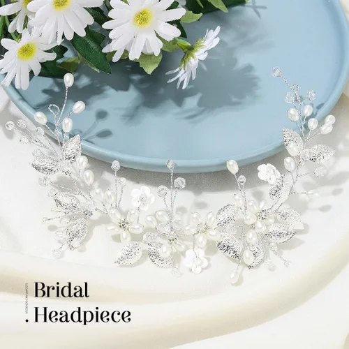 Vista 5 de Yean Diadema de boda de flores, piezas para el cabello, accesorios