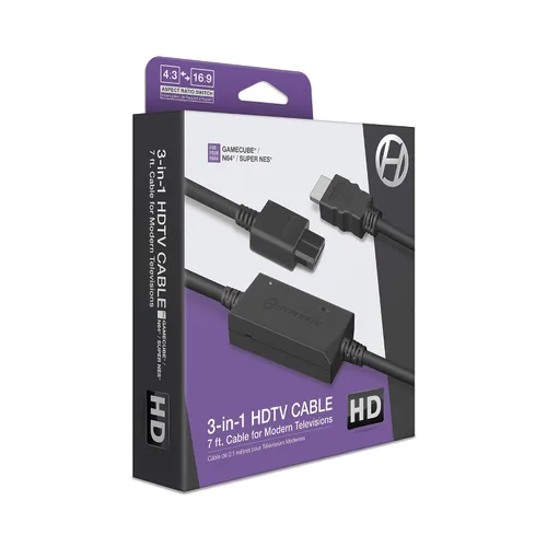 Vista 3 de Hyperkin 3-In-1 HDTV Cable for GameCube N64 Super NES