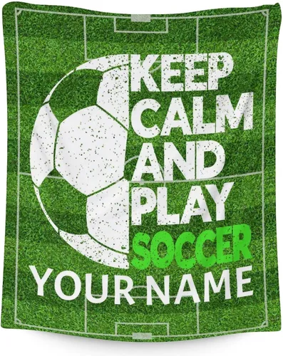 Vista 7 de Manta de fútbol para niños y niñas, tamaño regazo de 30 x 40 pulgadas, manta suave y acogedora, regalo para equipo de fútbol, manta deportiva azul
